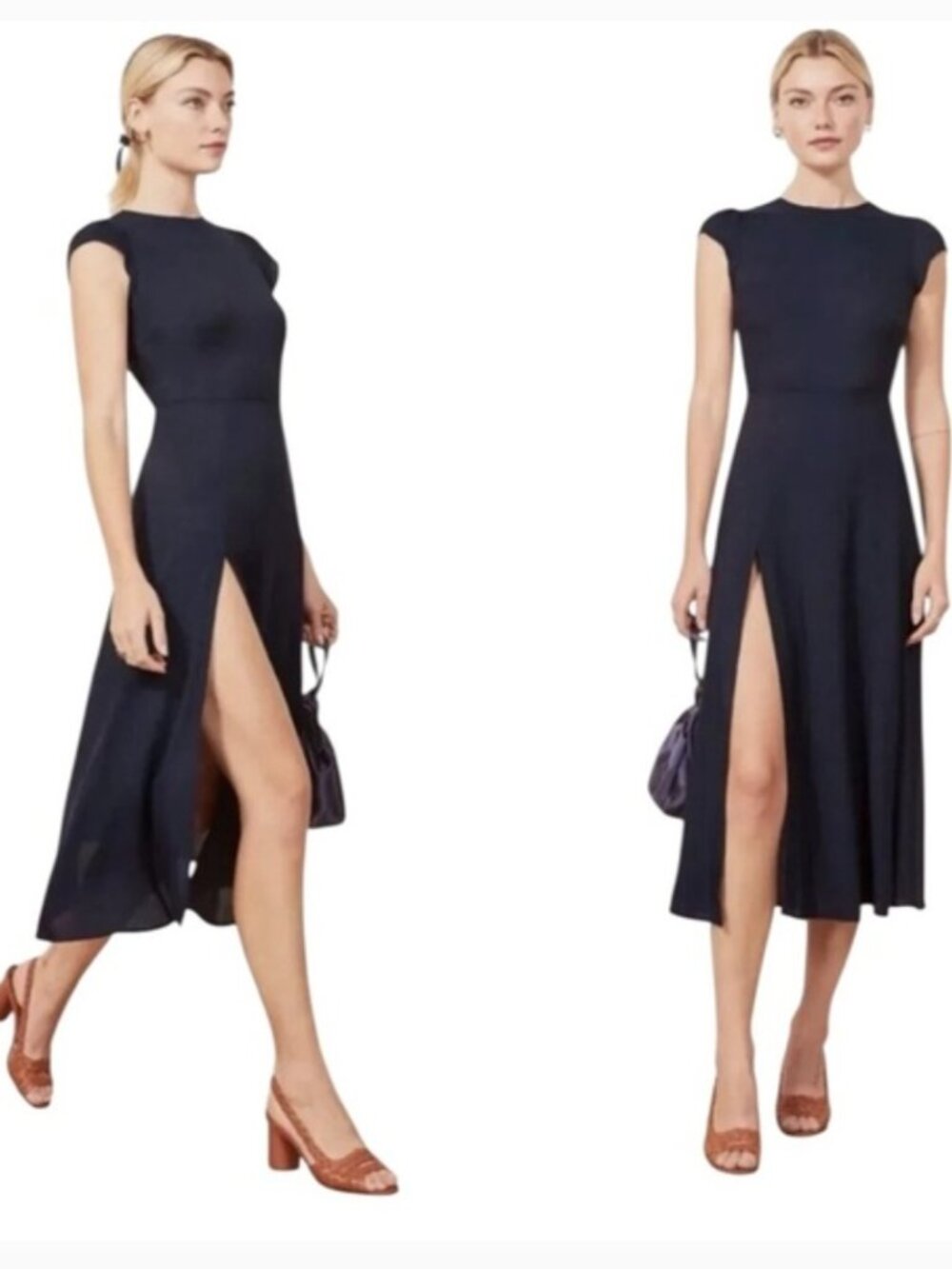 Reformation Gavin Dress in Navy